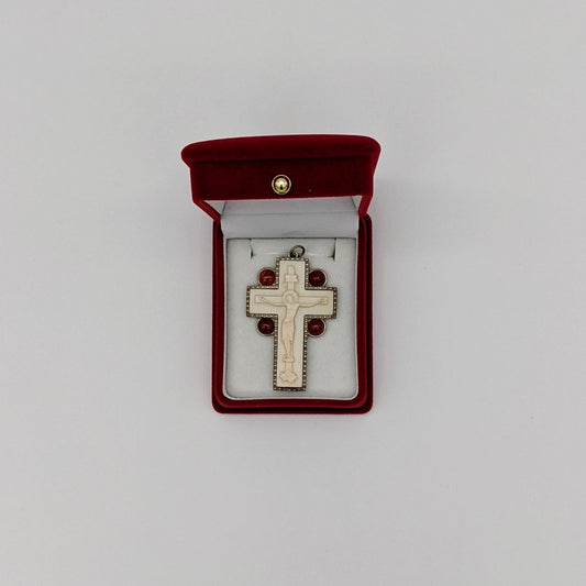 Σταυρός από ελεφαντόδοντο και ασήμι