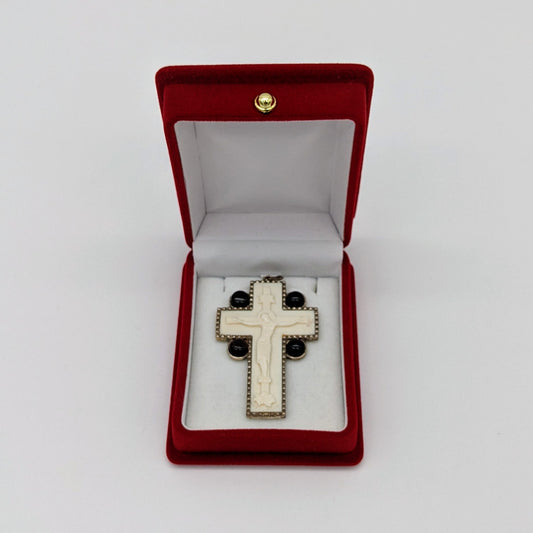 Σταυρός από ελεφαντόδοντο και ασήμι