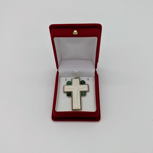 Σταυρός από ελεφαντόδοντο και ασήμι